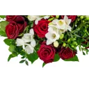 Bouquet of roses with freesia